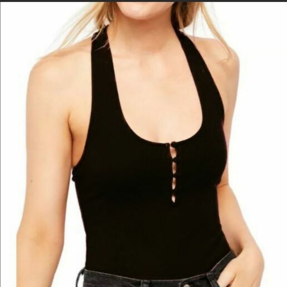 NWT Free People Hang Out Henley Racer Back Tank Top - Picture 4 of 10